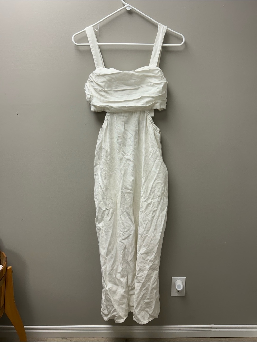 A New Day Women’s White Cutout Linen-Blend Maxi Dress